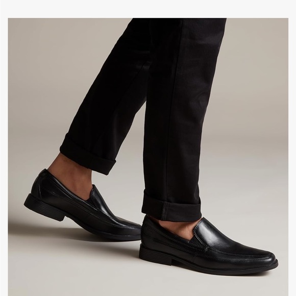 Clarks Other - Clarks Tilden Black Leather Slip-On Men’s Loafers